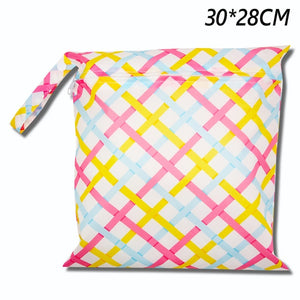 Cute Cartoon Striped Baby Diaper Bag Waterproof Travel Maternity Small Wet Bags for Mommy Storage Stroller Accessories 28*30cm