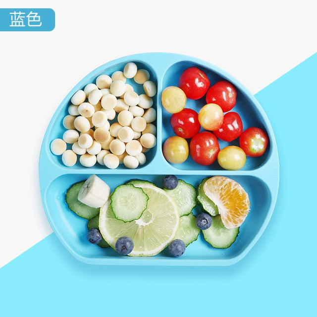 Baby Silicone bowl Sucker Bowl Children feeding silicone plate baby silica gel dishes It can be used with spoon, fork and straw