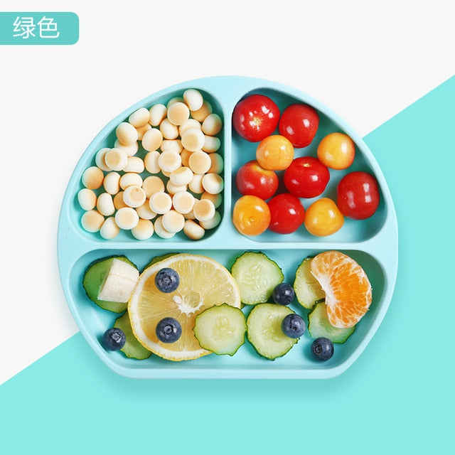 Baby Silicone bowl Sucker Bowl Children feeding silicone plate baby silica gel dishes It can be used with spoon, fork and straw