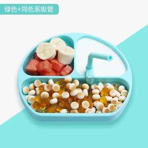 Baby Silicone bowl Sucker Bowl Children feeding silicone plate baby silica gel dishes It can be used with spoon, fork and straw