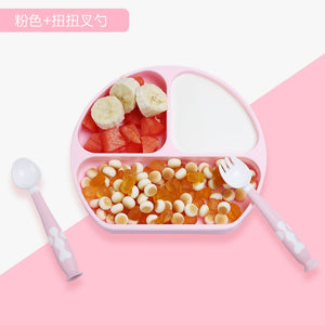 Baby Silicone bowl Sucker Bowl Children feeding silicone plate baby silica gel dishes It can be used with spoon, fork and straw
