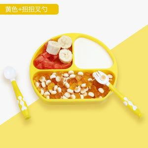 Baby Silicone bowl Sucker Bowl Children feeding silicone plate baby silica gel dishes It can be used with spoon, fork and straw