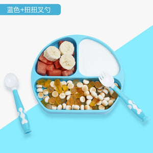 Baby Silicone bowl Sucker Bowl Children feeding silicone plate baby silica gel dishes It can be used with spoon, fork and straw