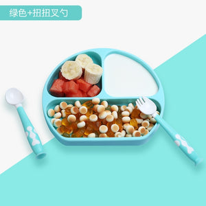 Baby Silicone bowl Sucker Bowl Children feeding silicone plate baby silica gel dishes It can be used with spoon, fork and straw