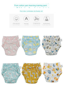 Baby Training Pants 6-Layer Gauze Washable Diaper Cotton Cloth for Newborn Babies