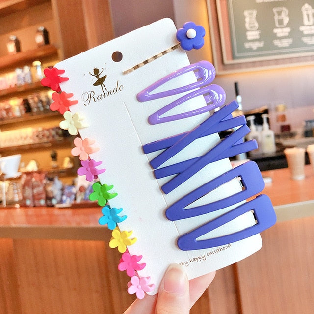 1 Set Children Cute Cartoon Flower Fruit Rubber Bands Hairpins Girls Lovely Gift Hair Clips Kids Hair Bands Hair Accessories