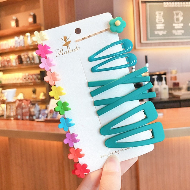 1 Set Children Cute Cartoon Flower Fruit Rubber Bands Hairpins Girls Lovely Gift Hair Clips Kids Hair Bands Hair Accessories