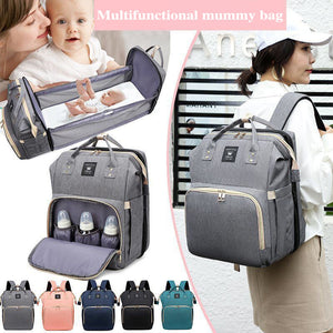 Moms Dads Multifunctional Diaper Bag Bed Backpack  Baby Bed Cribs Bags Mummy Travel Maternity Nursing Handbag For Stroller