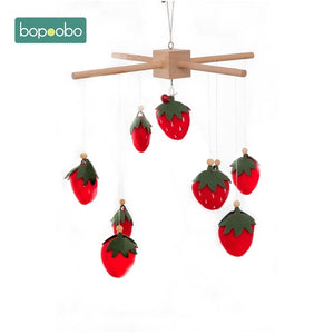 1set Silicone Beads Baby Mobile Beech Wood Bird Rattles Wool Balls Kid Room Bed Hanging Decor Nursing Children Products