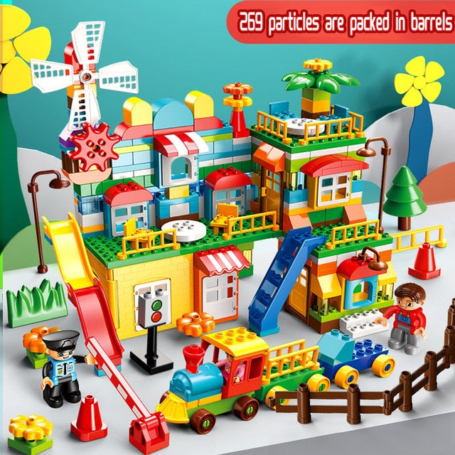 Big Building Block LegoINGlys Girls Friends Duploed Classic Slide Blocks Amusement DIY Bricks Plastic Toys For Kids