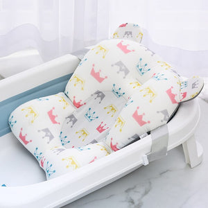 Portable Baby Bath Tub Pad Non-Slip Bathtub Shower Seat Mat Foldable Bath Pillow Newborn Safety Security Bath Support Cushion