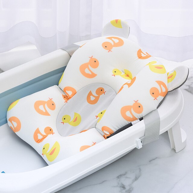 Portable Baby Bath Tub Pad Non-Slip Bathtub Shower Seat Mat Foldable Bath Pillow Newborn Safety Security Bath Support Cushion