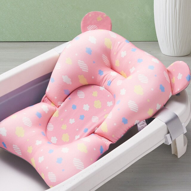Portable Baby Bath Tub Pad Non-Slip Bathtub Shower Seat Mat Foldable Bath Pillow Newborn Safety Security Bath Support Cushion