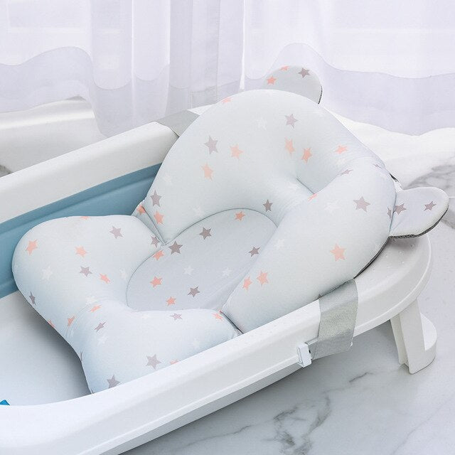 Portable Baby Bath Tub Pad Non-Slip Bathtub Shower Seat Mat Foldable Bath Pillow Newborn Safety Security Bath Support Cushion