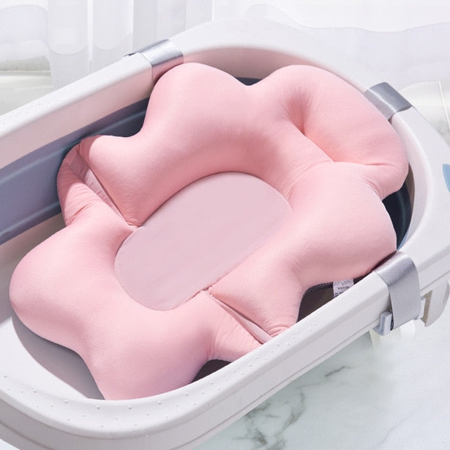 Portable Baby Bath Tub Pad Non-Slip Bathtub Shower Seat Mat Foldable Bath Pillow Newborn Safety Security Bath Support Cushion