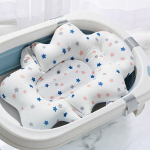 Portable Baby Bath Tub Pad Non-Slip Bathtub Shower Seat Mat Foldable Bath Pillow Newborn Safety Security Bath Support Cushion