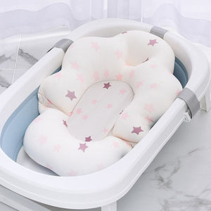 Portable Baby Bath Tub Pad Non-Slip Bathtub Shower Seat Mat Foldable Bath Pillow Newborn Safety Security Bath Support Cushion