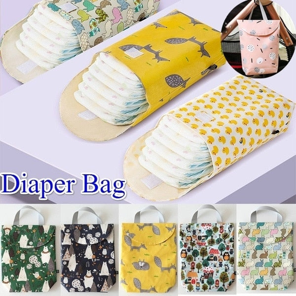 New Multifunctional Baby Diaper Organizer Reusable Waterproof Fashion Prints Wet/Dry Bag Mummy Storage Baby Diaper Bag