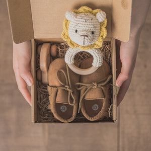 Baby Towel Newborn Bath Toy Set Double Sided Cotton Blanket Wooden Rattle Bracelet Crochet Toys Baby Bath Gift Products For Kids