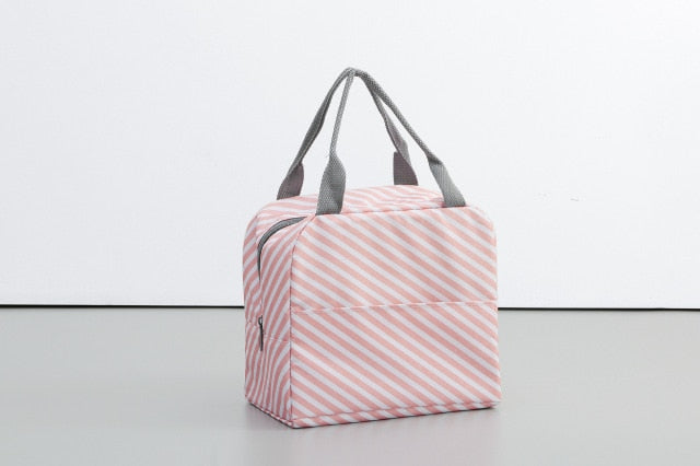Functional Pattern Cooler Lunch Box Portable Insulated Canvas Lunch Bag Thermal Food Picnic Lunch Bags For Women Kids