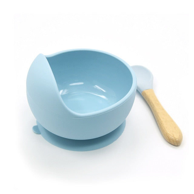 1set Silicone Baby Feeding Bowl Tableware Waterproof Spoon Non-Slip Crockery BPA Free Silicone Dishes for Baby Bowl Baby Plate