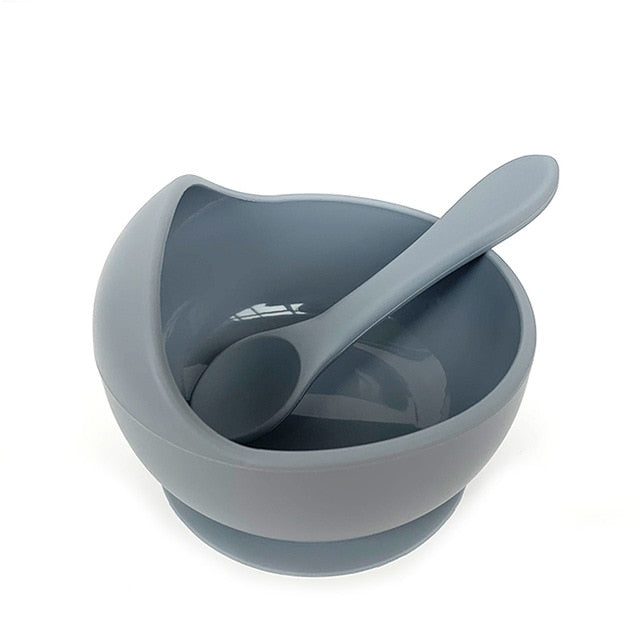 1set Silicone Baby Feeding Bowl Tableware Waterproof Spoon Non-Slip Crockery BPA Free Silicone Dishes for Baby Bowl Baby Plate