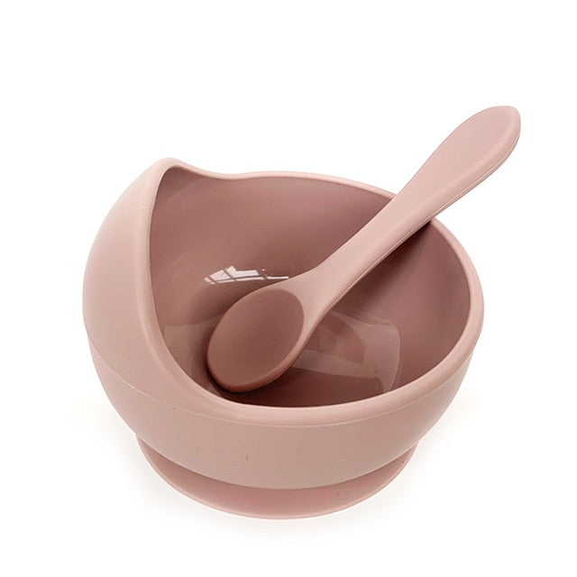 1set Silicone Baby Feeding Bowl Tableware Waterproof Spoon Non-Slip Crockery BPA Free Silicone Dishes for Baby Bowl Baby Plate