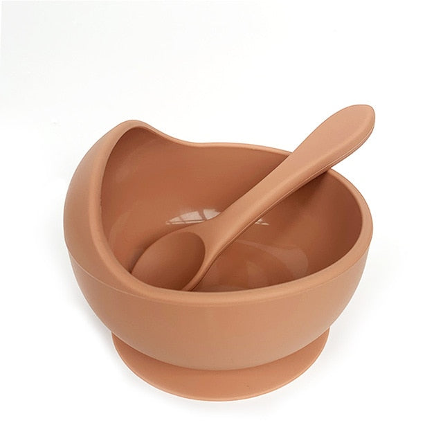 1set Silicone Baby Feeding Bowl Tableware Waterproof Spoon Non-Slip Crockery BPA Free Silicone Dishes for Baby Bowl Baby Plate