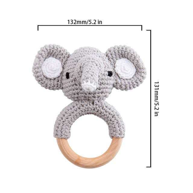 Baby Towel Newborn Bath Toy Set Double Sided Cotton Blanket Wooden Rattle Bracelet Crochet Toys Baby Bath Gift Products For Kids