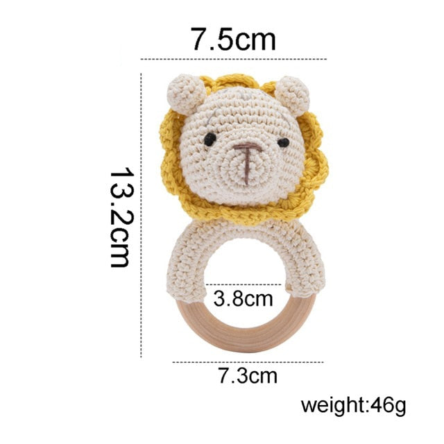 Baby Towel Newborn Bath Toy Set Double Sided Cotton Blanket Wooden Rattle Bracelet Crochet Toys Baby Bath Gift Products For Kids