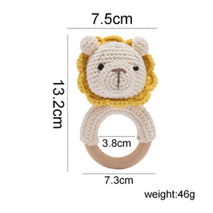 Baby Towel Newborn Bath Toy Set Double Sided Cotton Blanket Wooden Rattle Bracelet Crochet Toys Baby Bath Gift Products For Kids