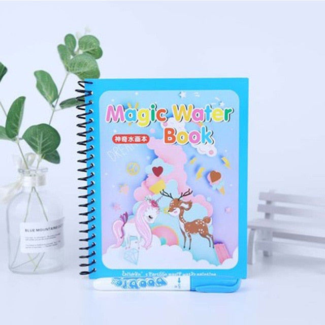 Montessori Toys Reusable Coloring Book Magic Water Drawing Book Sensory Early Education Toys for Kids Birthday Gift