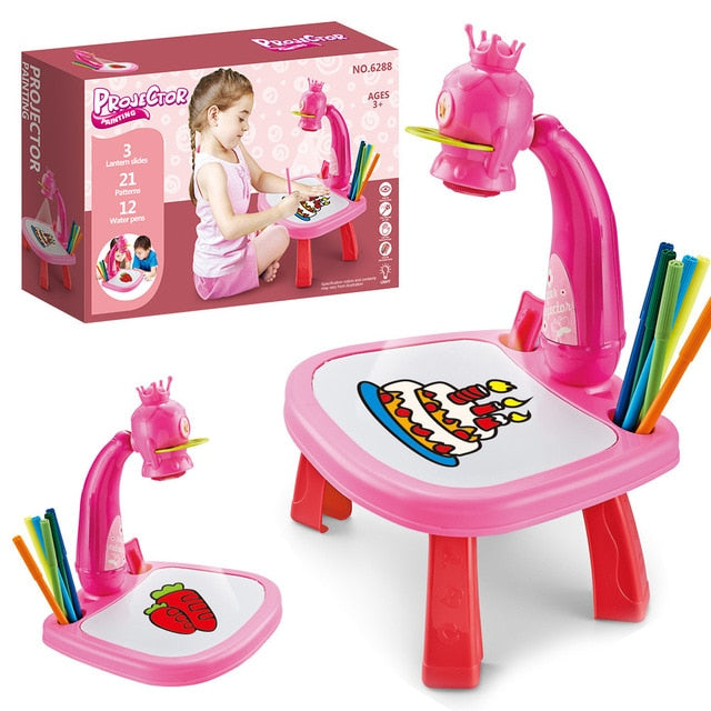 thumbnail image 2 of Children's LED Projector Art Drawing Table Toy - Kids Painting Board Desk 2 of 4