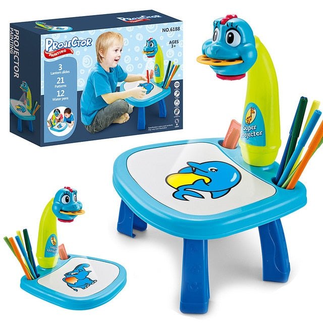 Children Led Projector Art Drawing Table Toys Kids Painting Board Desk Arts and Crafts Projection Educational Learning gifts Toy