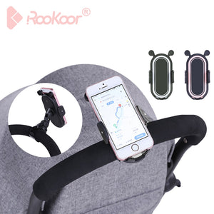 360 Degree Rotate Baby Stroller Accessories Universal Holder Adjustable Mount Bracket Mobile Phone Stander Black White Pink