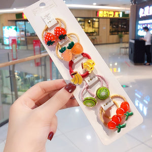 10/20 Pcs/Bag Children Cute Cartoon Shiny Flower Hair Bands Girls Baby Lovely Scrunchies Rubber Bands Kids Hiar Accessories