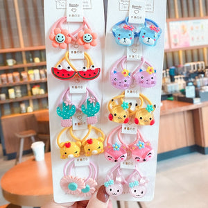 10/20 Pcs/Bag Children Cute Cartoon Shiny Flower Hair Bands Girls Baby Lovely Scrunchies Rubber Bands Kids Hiar Accessories